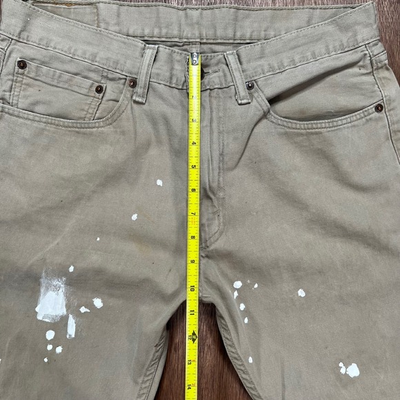 Levis 505 34x30 Tan Khaki Paint Splatter Distressed Regular Fit Pants - Picture 7 of 13